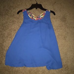 Dillard’s Kids Vibrant Blue and Strap Detail Shirt
